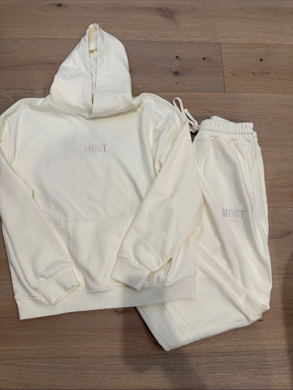 Mint adult size medium over sized Cream Hoodie & Joggers Set